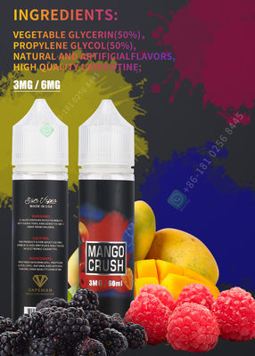Vape पेन के लिए 50 फ्लेवर Vape लिक्विड 60ml ई-जूस 100% शुद्ध सामग्री
