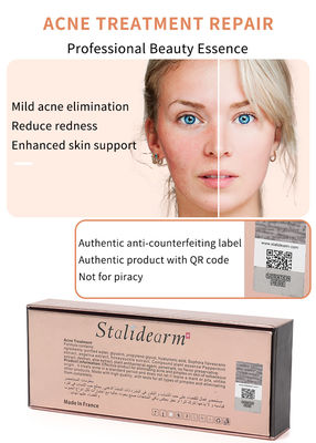 शानदार 24k Hyaluronic एसिड मेसो सीरम सेट हल्के बनावट मुँहासे उपचार समाधान 10ml बोतल