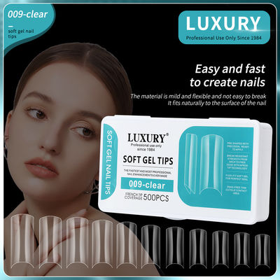 500pcs Long Ballerina Square Shape Press On Nails आधा कवर नकली नाखून महिलाओं के लिए